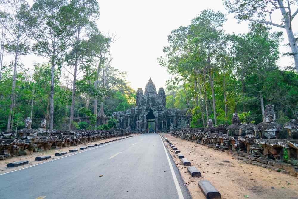 Angkor Thom Ancient Khmer Causeway Siem Reap