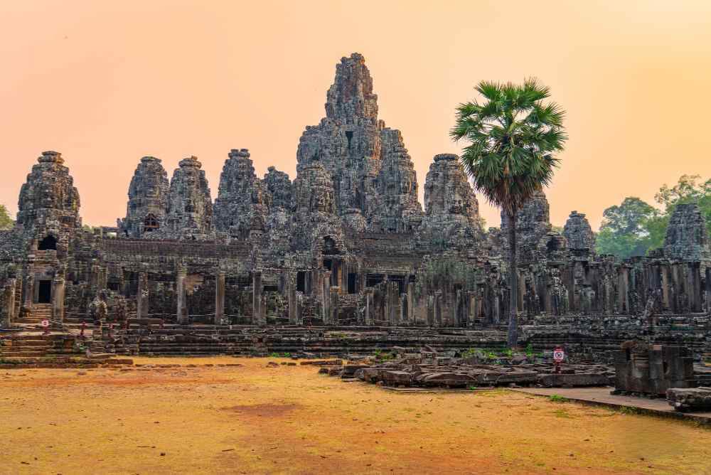 Bayon Temple Giant Stone Faces Angkor Thom Siem Reap Cambodia